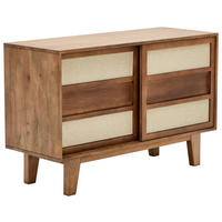 KOMMODE , 120/45/76 cm,  - Hellgrau/Naturfarben, Design, Holz/Textil (120/45/76cm) - Livetastic