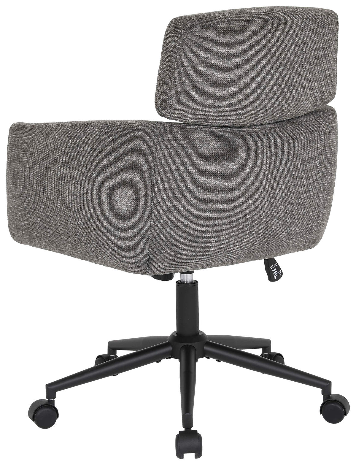 DREHSTUHL Mikrofaser Grau  - Schwarz/Grau, MODERN, Holz/Kunststoff (62/92/100/63cm) - MID.YOU