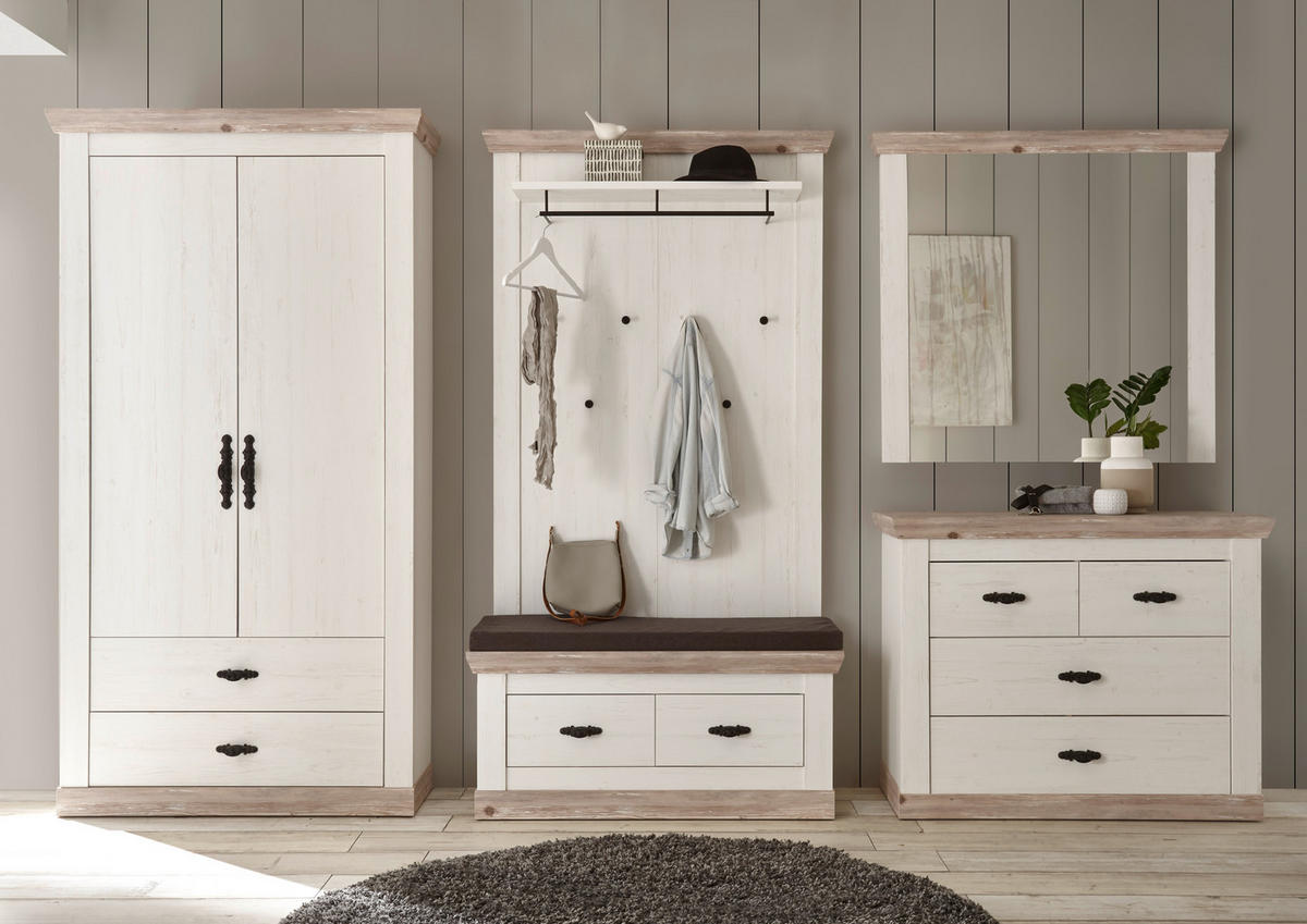 GARDEROBE 5-teilig  in 341/201/45 cm  - Hellbraun/Pinienfarben, Design, Holzwerkstoff (341/201/45cm) - MID.YOU