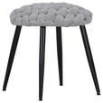 HOCKER Flachgewebe Hellgrau, Schwarz  - Hellgrau/Schwarz, Design, Textil/Metall (53/49/53cm) - Landscape