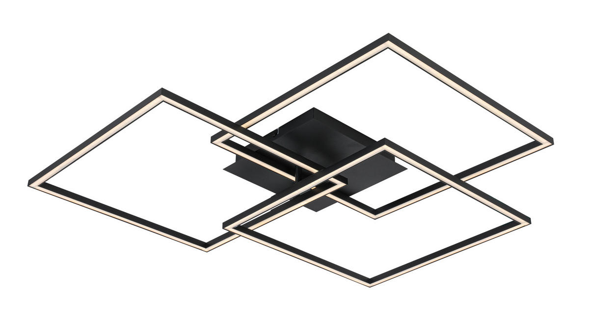 LED PLAFONJERA  - bela/crna, Trendi, metal/plastika (70/70/9cm) - Novel