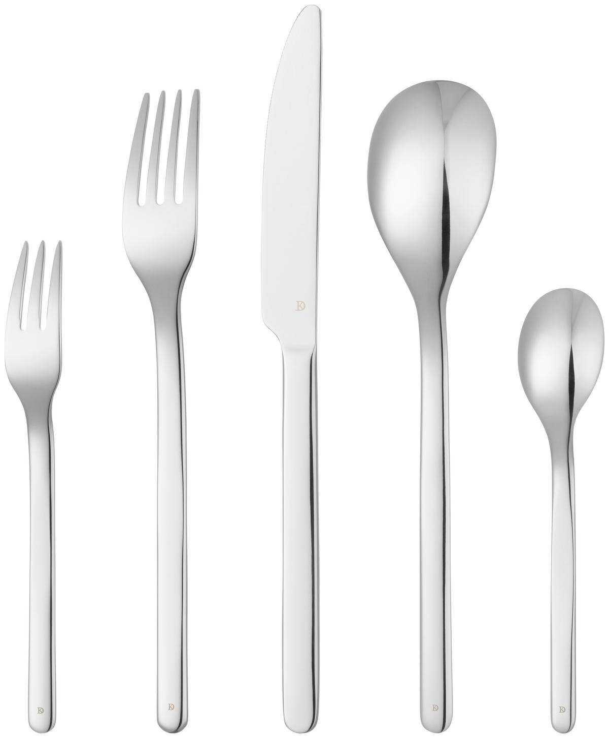 BESTECK-SET 30-teilig Edelstahl  für 6 Personen  - Edelstahlfarben, Design, Metall - Dieter Knoll