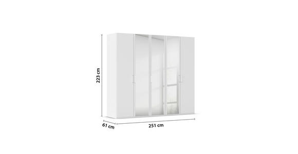 DREHTÜRENSCHRANK 251/223/60 cm 5-türig Weiß - Weiß, Design, Glas/Holzwerkstoff (251/223/60cm) - Novel