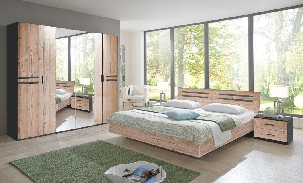 SPAVAĆA SOBA     - boje grafita/boje smreke, Moderno, staklo/drvni materijal (509/208/210cm) - Ti'me