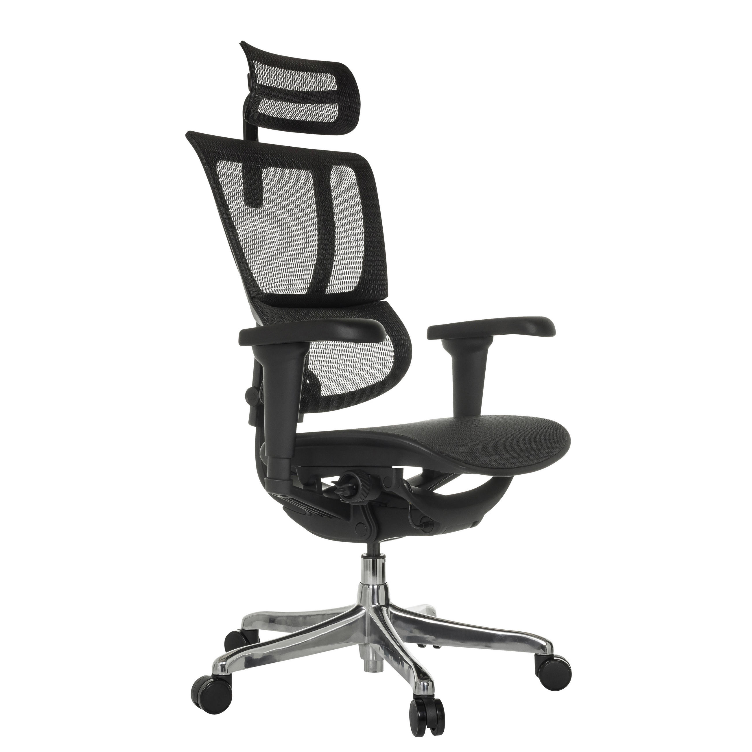 DREHSTUHL Netz Schwarz  - Silberfarben/Schwarz, MODERN, Kunststoff/Textil (71/135/75cm) - MID.YOU