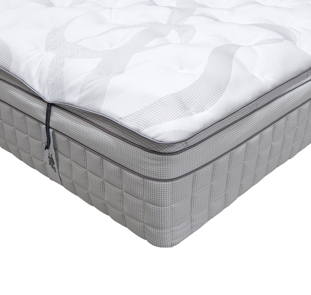 TASCHENFEDERKERNMATRATZE 200/200 cm Höhe ca. 40 cm  - Weiss/Grau, Basics, Textil (200/200cm) - Livetastic