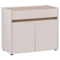 KOMMODE , 80/68/40 cm, 1 Schublade(n)  - Kaschmir/Schwarz, MODERN, Holzwerkstoff/Kunststoff (80/68/40cm) - MID.YOU