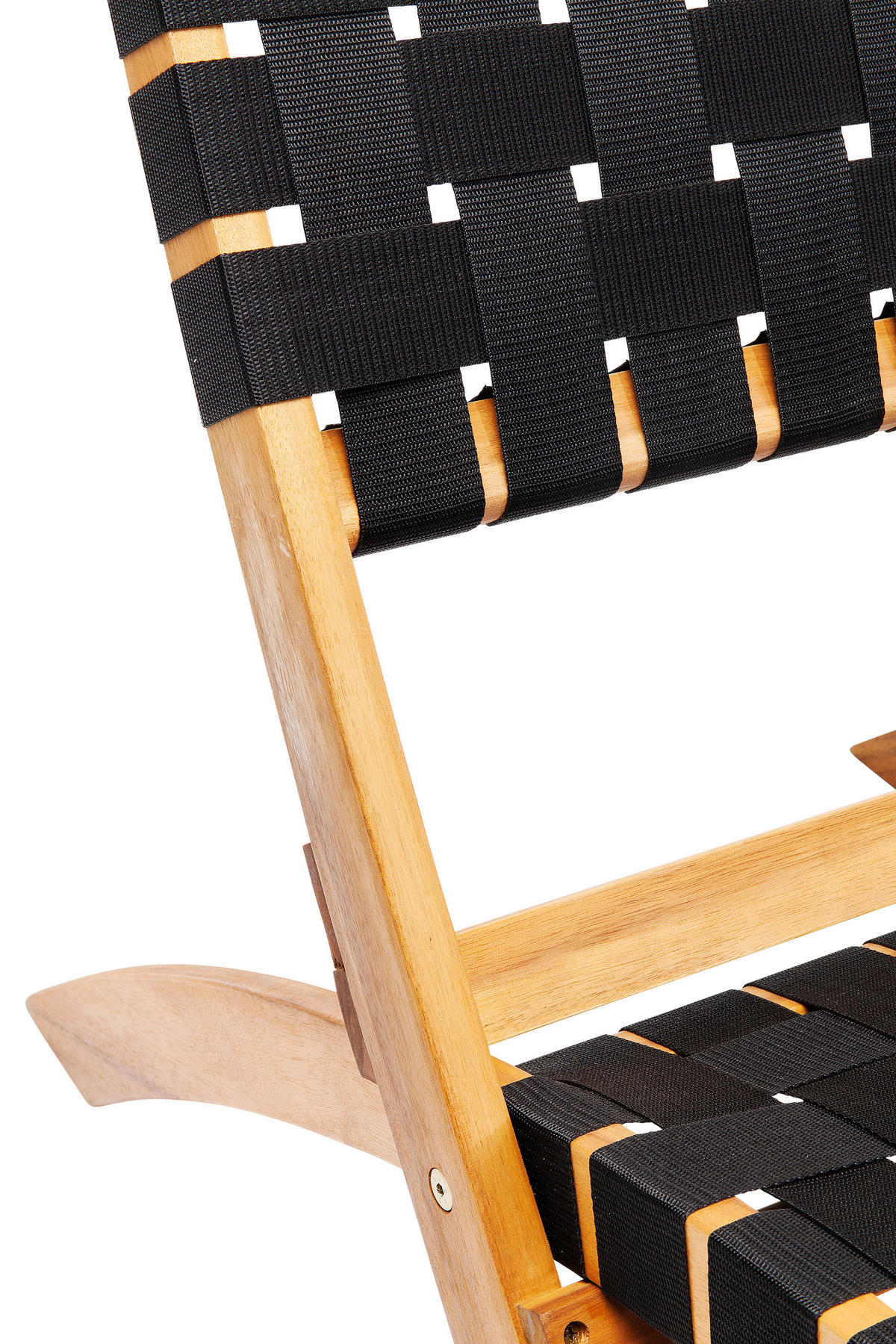 KLAPPSTUHL Textilgeflecht Akazie massiv Schwarz, Akaziefarben  - Schwarz/Akaziefarben, Trend, Holz/Textil (78/72,5/60cm) - Kare-Design