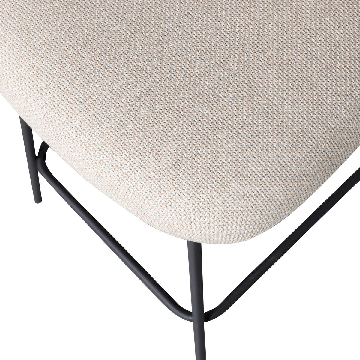 BARHOCKER-SET Webstoff Naturfarben Eisen  - Schwarz/Naturfarben, MODERN, Textil/Metall (46/93/52cm) - Livetastic