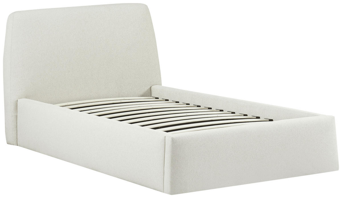 POLSTERBETT 90/200 cm,  in Creme, Lattenrost, Bettkasten,  - Creme/Schwarz, MODERN, Holz/Kunststoff (90/200cm) - Livetastic