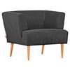 SESSEL Flachgewebe Dunkelgrau    - Dunkelgrau/Buchefarben, Design, Holz/Textil (85/71/80cm) - Hom`in