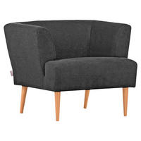 SESSEL Flachgewebe Dunkelgrau    - Dunkelgrau/Buchefarben, Design, Holz/Textil (85/71/80cm) - Hom`in