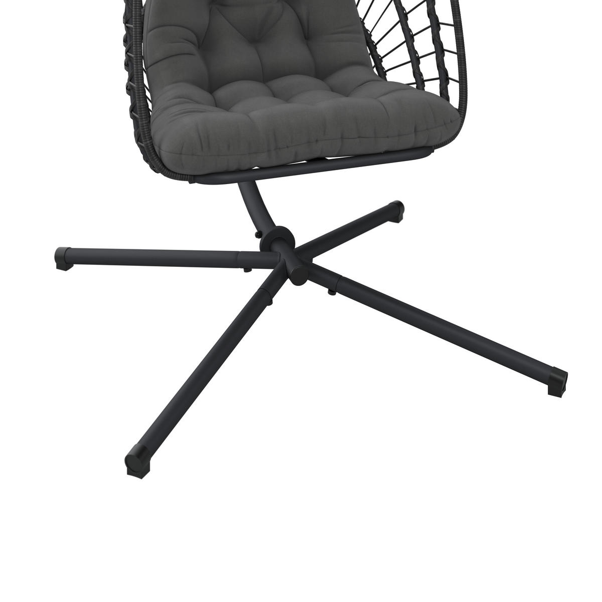 HÄNGESESSEL 126/195/104 cm  - Grau, MODERN, Textil/Metall (126/195/104cm) - Ambia Garden