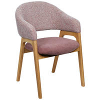 ARMLEHNSTUHL  in Webstoff  - Eichefarben/Rot, KONVENTIONELL, Holz/Textil (56,5/82,5/47,5cm) - Linea Natura