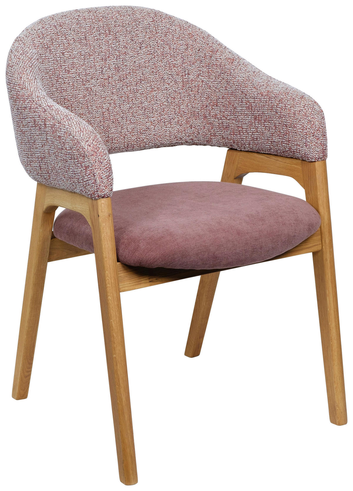 ARMLEHNSTUHL  in Webstoff  - Eichefarben/Rot, KONVENTIONELL, Holz/Textil (56,5/82,5/47,5cm) - Linea Natura