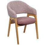 ARMLEHNSTUHL in Holz, Textil Rot  - Eichefarben/Rot, KONVENTIONELL, Holz/Textil (56,5/82,5/47,5cm) - Linea Natura