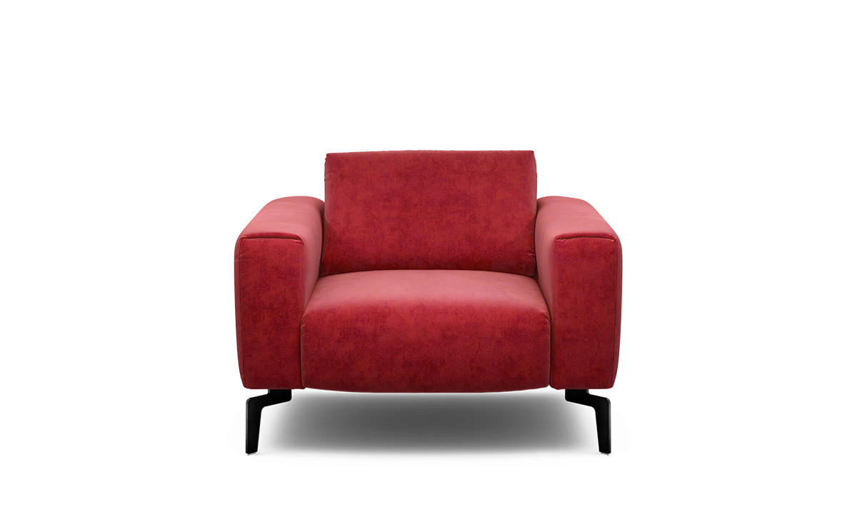 SESSEL Samt Rot    - Rot/Schwarz, Design, Textil/Metall (110/85/86-94cm) - SENSOO
