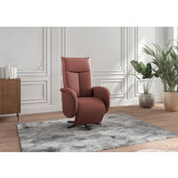 DREHSTUHL Rotbraun  - Rotbraun/Schwarz, MODERN, Leder/Metall (75/112/82cm) - Sit & More