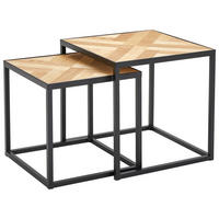 SATZTISCH Tanne furniert quadratisch Naturfarben, Schwarz  - Schwarz/Naturfarben, Design, Holz/Holzwerkstoff (40/35/40/35/40/35cm) - MID.YOU