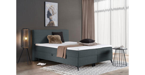 BOXBETT 180/200 cm in Dunkelgrau - Dunkelgrau/Schwarz, Design, Holz/Holzwerkstoff (180/200cm) - Xora