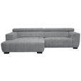ECKSOFA in Webstoff Grau  182/279 cm  - Schwarz/Grau, KONVENTIONELL, Textil/Metall (182/279cm) - Hom`in