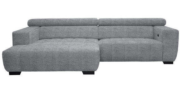 ECKSOFA in Webstoff Grau  182/279 cm  - Schwarz/Grau, KONVENTIONELL, Textil/Metall (182/279cm) - Hom`in