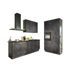 ECKKÜCHE XO 10 220/120 cm  in Graphitfarben, Schwarz  - Chromfarben/Schwarz, Design, Holzwerkstoff/Metall (220/120cm) - Xora