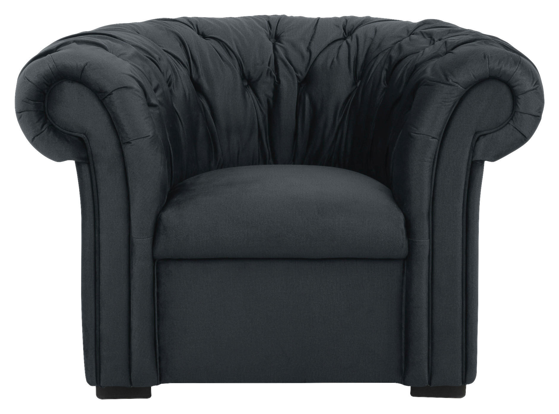 CHESTERFIELD-FOTEL - fekete/antracit, Design, textil/fa (114/78/91cm) - MID.YOU