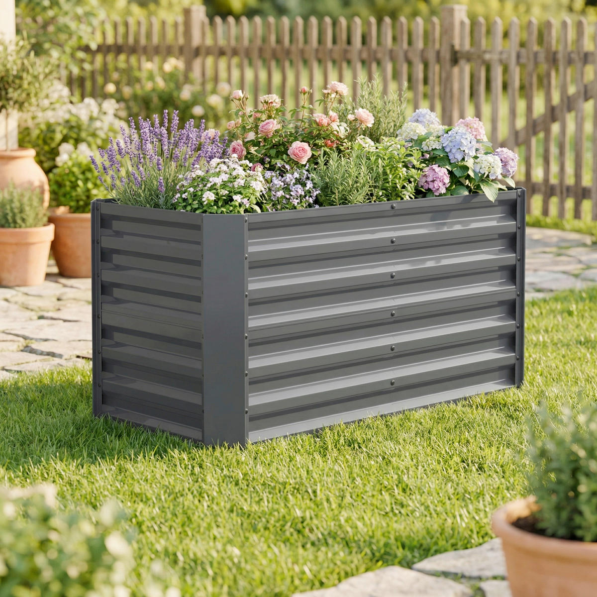 HOCHBEET - Schwarz, Modern, Metall (120/57/60cm)