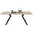 ESSTISCH Eiche massiv Schwarz, Eichefarben  - Eichefarben/Schwarz, MODERN, Holz/Metall (200/100/76cm) - Dieter Knoll