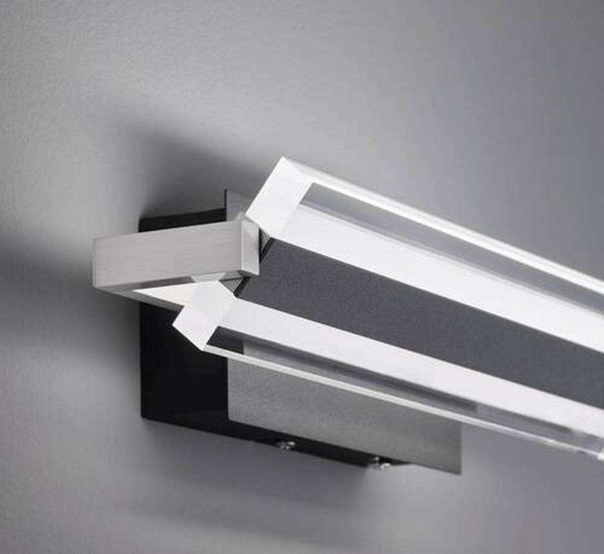 LED-WANDLEUCHTE Paros   - Schwarz/Nickelfarben, Design, Kunststoff/Metall (8/35/12cm) - Fischer & Honsel