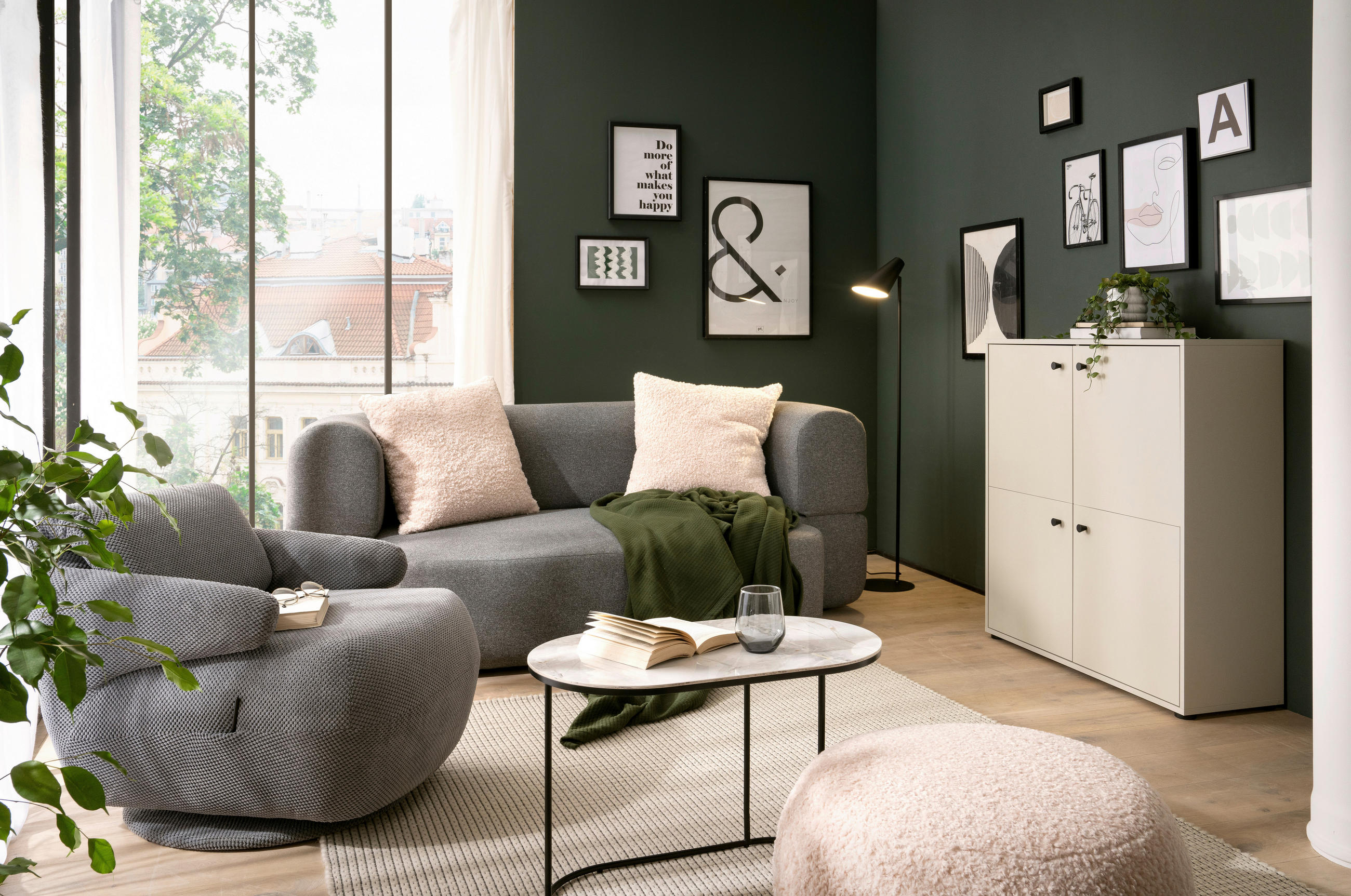 HIGHBOARD  in 98,1/101,9/33,05 cm  - Beige/Schwarz, Design, Holzwerkstoff/Kunststoff (98,1/101,9/33,05cm) - MID.YOU
