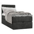 BOXBETT 70/200 cm,  in Anthrazit, Matratze, gepolstertes Kopfteil, Bettkasten, Topper, H3 = fest  - Anthrazit/Schwarz, Design, Holzwerkstoff/Kunststoff (70/200cm) - Esposa