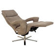 RELAXSESSEL Mikrofaser    - Edelstahlfarben/Beige, Design, Textil/Metall (80/122/90cm) - Cantus