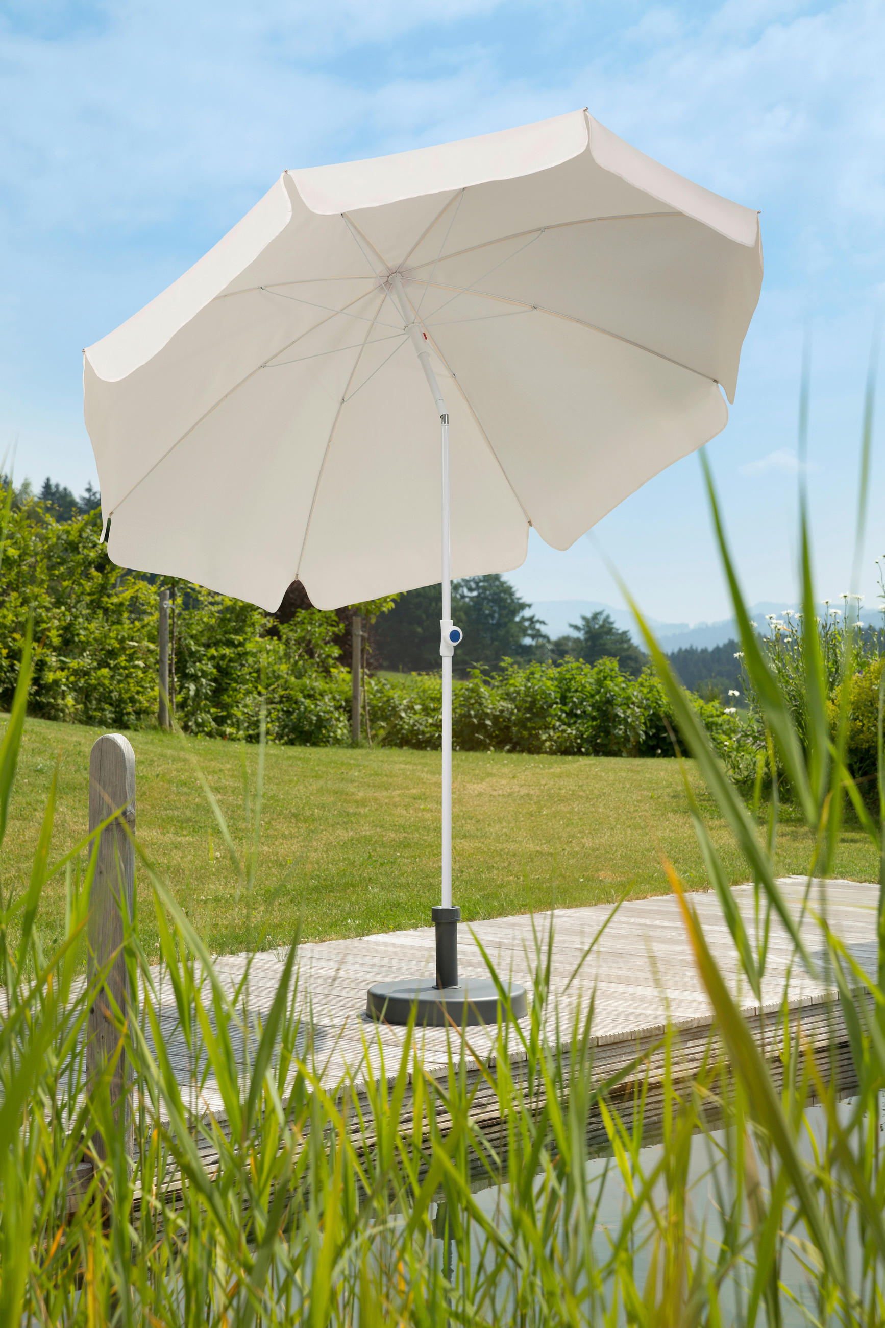 SONNENSCHIRM 240 cm Naturfarben  - Weiß/Naturfarben, Basics, Textil/Metall (240/230/240cm) - Schneider