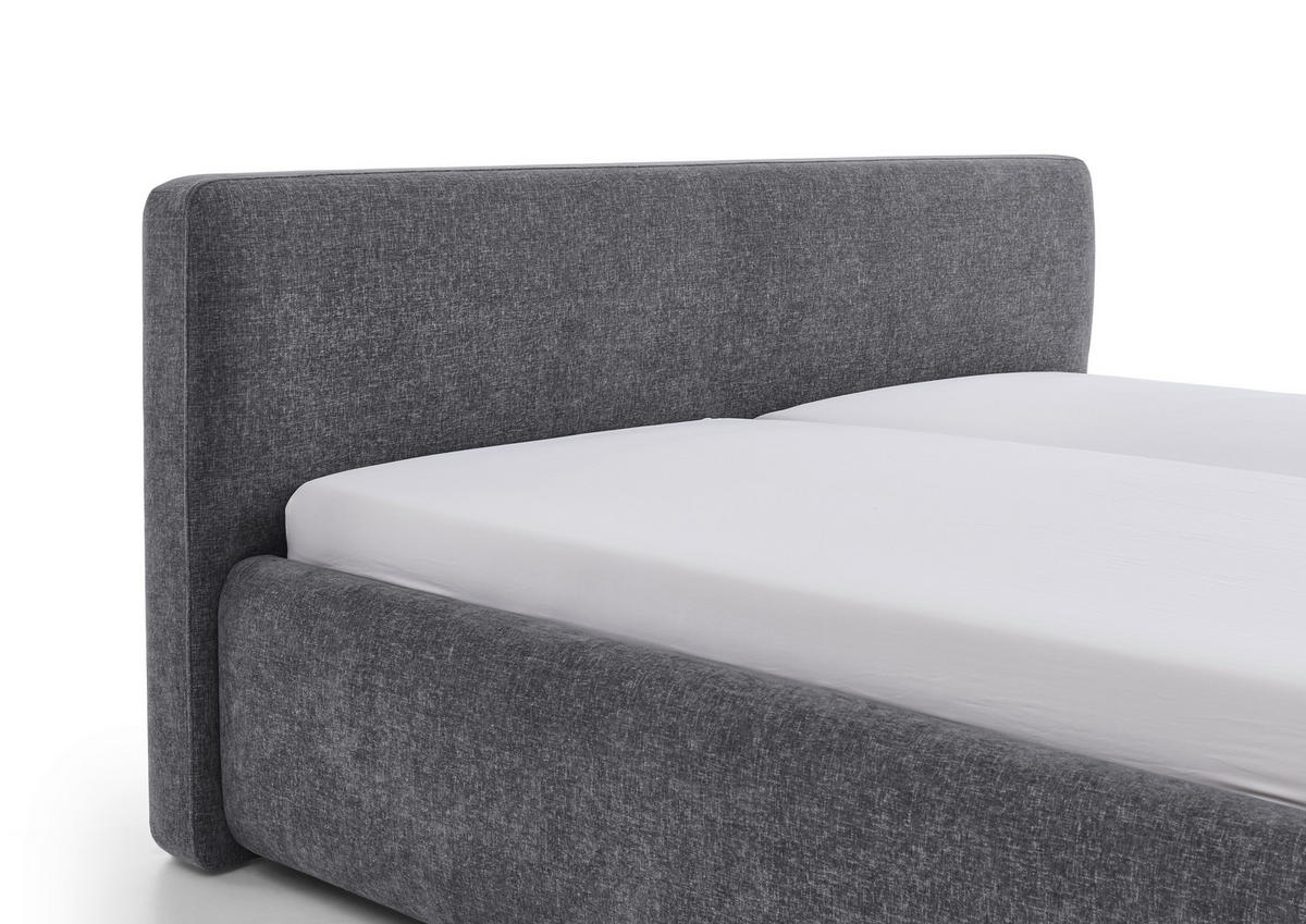 POLSTERBETT Bettkasten, Lattenroste Grau 180/200 cm  - Birkefarben/Buchefarben, Design, Holz/Textil (180/200cm) - Xora