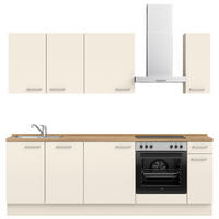 KÜCHENLEERBLOCK 240 cm   in Eichefarben, Magnolie  - Edelstahlfarben/Eichefarben, MODERN, Holzwerkstoff/Metall (240cm) - Nobilia
