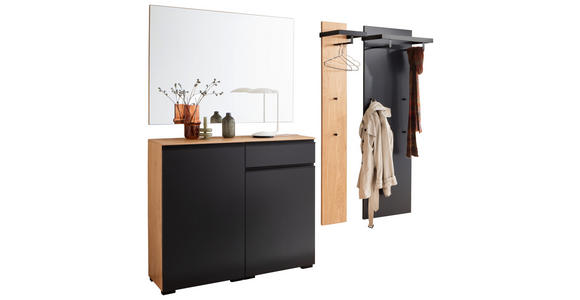 GARDEROBE 4-teilig  in 120/200/38 cm  - Eichefarben/Anthrazit, Design, Holz/Holzwerkstoff (120/200/38cm) - Moderano