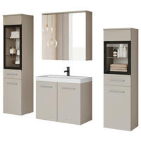 BADEZIMMER 5-teilig  in 120 cm  - Kaschmir/Beige, LIFESTYLE, Glas/Keramik (120cm) - P & B
