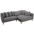 ECKSOFA Grau Chenille Rückenkissen, Rücken echt  - Buchefarben/Grau, KONVENTIONELL, Holz/Textil (276/162cm) - Carryhome