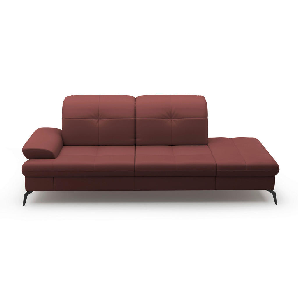 Thumbnail - Sit & More Récamiere, Rotbraun, Leder, Echtleder, Nappaleder, 231x90x122 cm, Goldenes M, Made in Europe, DGM-Klimapakt, ...