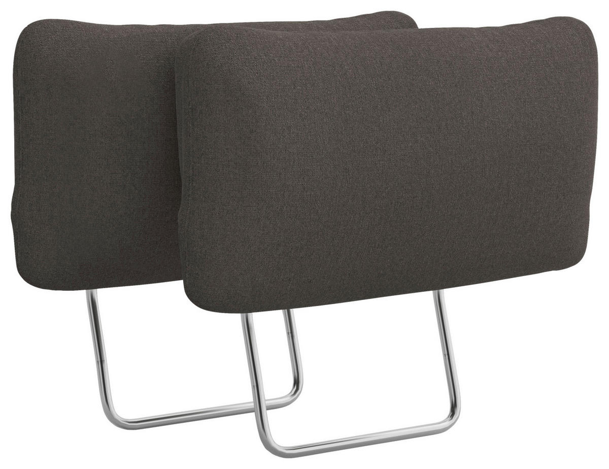 KOPFSTÜTZE Flachgewebe  - Graphitfarben, Konventionell, Textil (50/25/12cm) - Sit & More