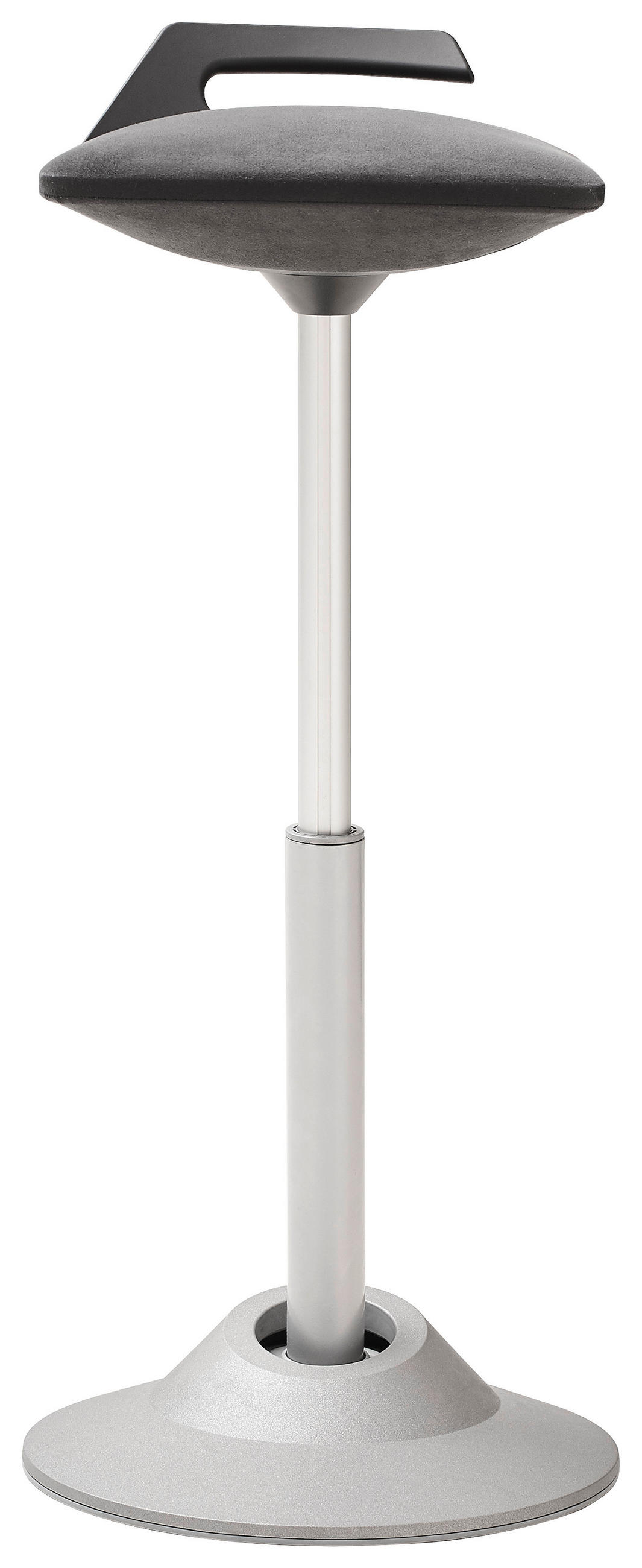 BÜROHOCKER Schwarz  - Schwarz/Grau, Basics, Textil/Metall (38/51-84/38cm) - Aeris