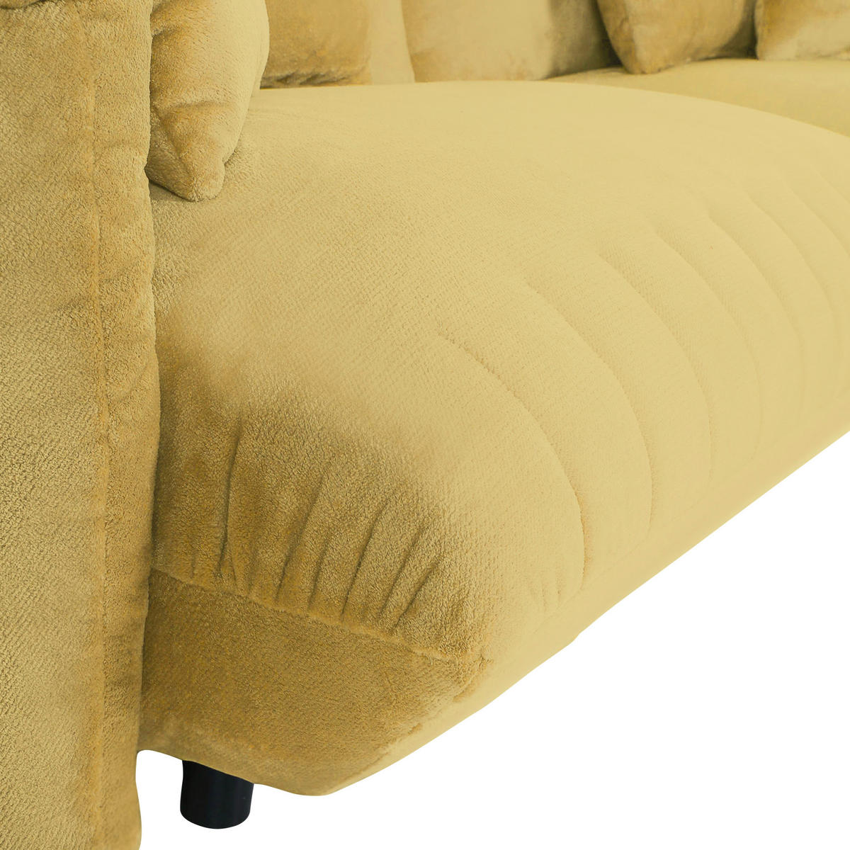 HÖRNSOFFA i plysch gul  - svart/gul, Klassisk, textil/plast (270/170cm) - MID.YOU
