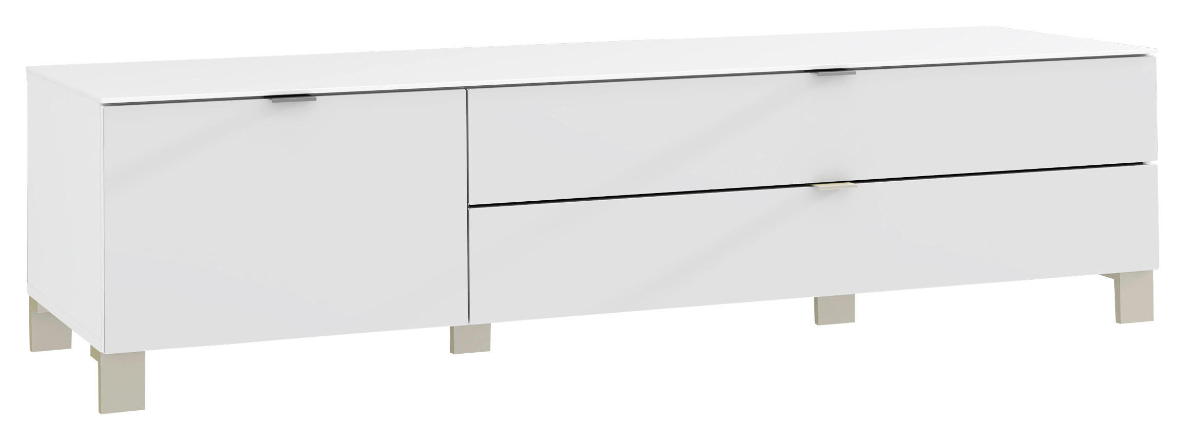 TV-ELEMENT bela  - barve nerjavečega jekla/bela, Design, kovina/umetna masa (165/41,1/52,5cm) - Hom`in