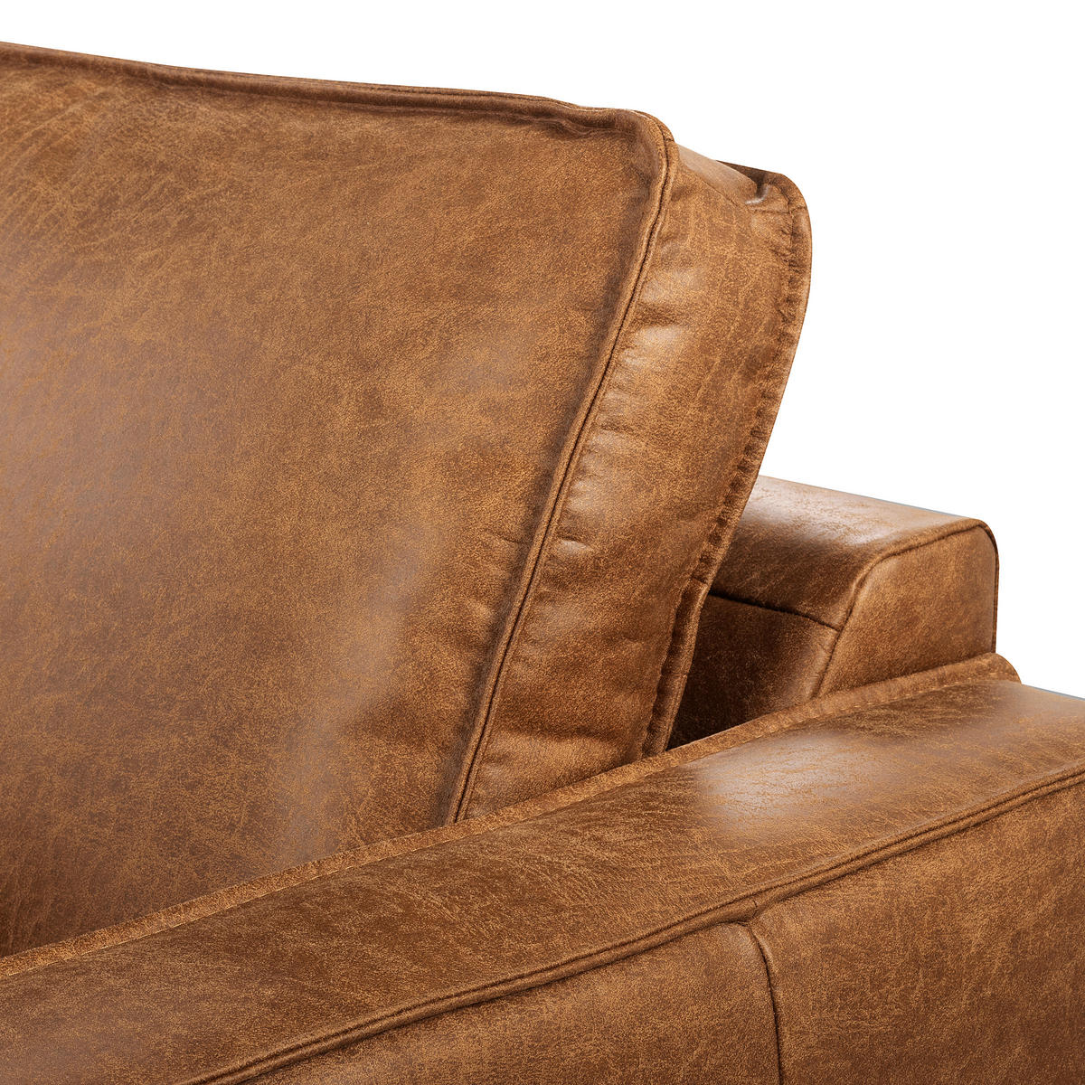 ECKSOFA Hellbraun Echtleder Lederlook Bettkasten, Schlaffunktion, Rücken echt  - Hellbraun/Schwarz, Design, Leder/Textil (166/238cm) - Livetastic