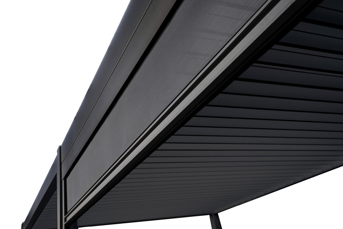 PERGOLA-ROLLO - Anthrazit/Grau, Modern, Textil/Metall (400/250/10cm) - Gardenson