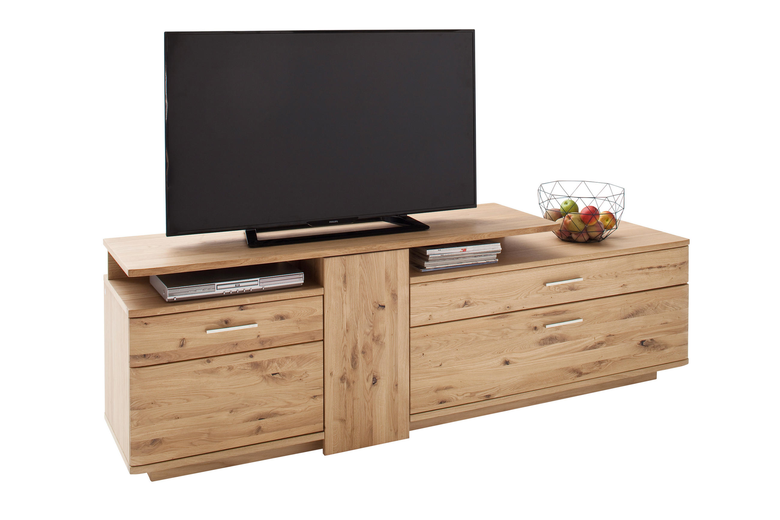 LOWBOARD in 210/67/46 cm - Eichefarben/Nickelfarben, Design, Holz/Holzwerkstoff (210/67/46cm) - Livetastic