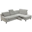 ECKSOFA in Chenille Blau, Grau  - Blau/Schwarz, KONVENTIONELL, Textil/Metall (281/200cm) - Carryhome