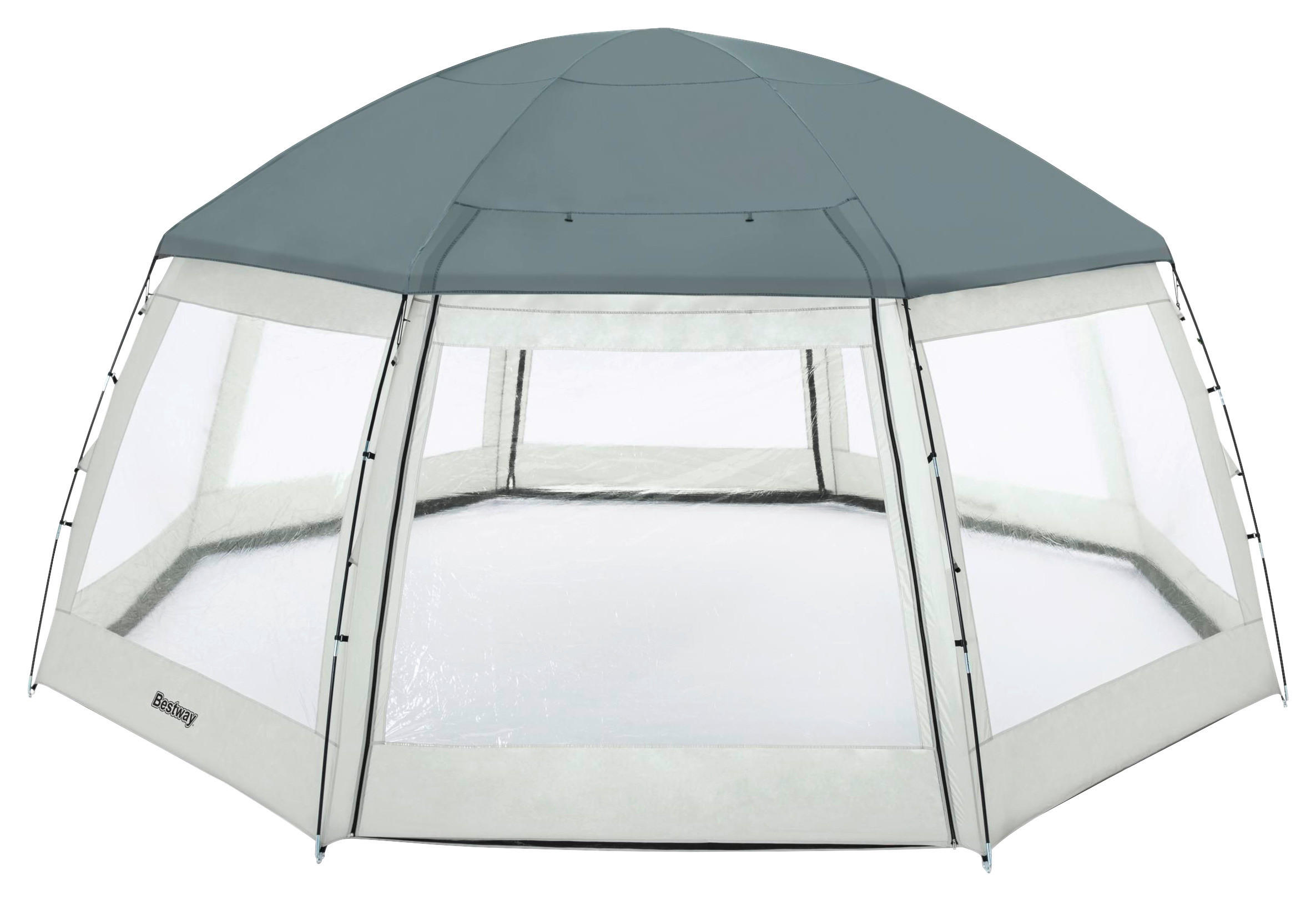 POOLDACH 600/295 cm  - Weiß/Grau, Basics, Kunststoff (600/295cm) - Bestway